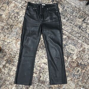 J. Crew Black Faux Leather Straight Leg Women's Jeans